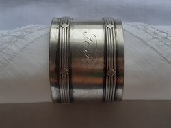 Régi fém szalvétagyűrű vintage alpakka feliratos szalvétatartó 1 db