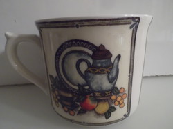 Porcelán - LEANDER - ANTIK - 7 dl - KÖRBEN MINTÁS - ALJÁN REPEDT - BÖGRE