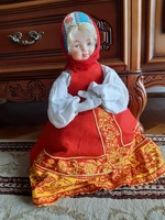 Retro orosz szamovár baba paplan szoknyával