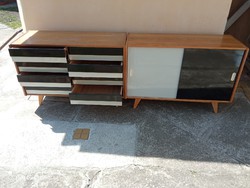 Mid century design chest of drawers, sideboard, jiri jiroutech u-453 black and white free bp: -i