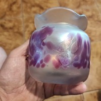 Beautiful unique Huta vase, Kralik ,Löetz , Horváth Màrton style irritating glass vase