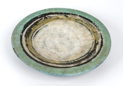 Gorka lívia rare glazed ceramic bowl, wall bowl 26 cm