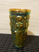 Zsolnay eozin mázas szüretelő pohár