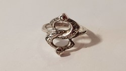Régi 835-ös ezüst gyűrű markazitokkal 3,34 g