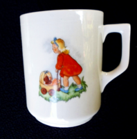 Old Zsolnay message cup, mug