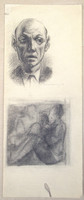 Armand Schönbergernek tulajdonítva (1885-1974) Rajztanulmányok, férfi portré