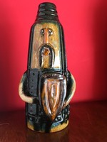 Fórizsné Sárai Erzsébet iparművészeti váza, kerámia lovag figura  22,5 cm
