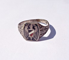 1914-16 világháborús tűzzománcos fémjelzett gyűrű
