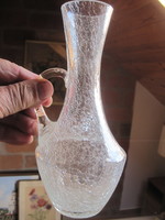 Kis fehér kraklé üveg váza !