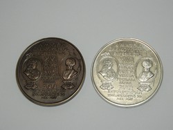 1986 MÉE XVI. Vándorgyűlése Buda visszafoglalásának 300. évfordulóján ezüst és bronz emlékérem PP