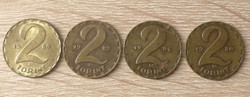 2 Forint 1989,1982,1981,1980 BP.