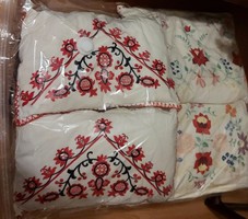 White solar fabric pillowcases with crochet border embroidered with ethnographic patterns