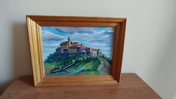 (K) Munkacci castle. Cyrillic signature with 41x32 frame