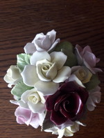 Porcelain rose basket 15 cm in diameter, 7 cm high