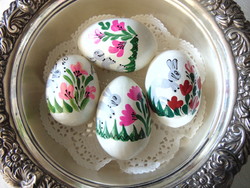 Húsvéti hímes tojások fából 4 db fehér