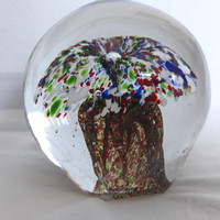 Antique blown glass leaf weight - collectible piece
