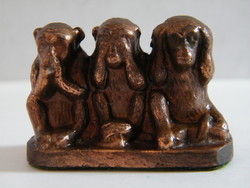 Három majom kis réz (bronz) figura