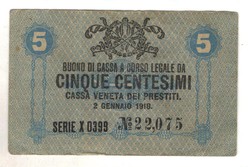 5 centesimi 1918 Olaszország Velence