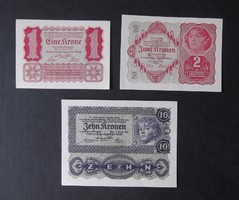 Ausztria - 1-2-10 korona 1922