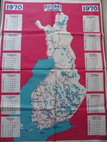 Suomi Finnland 1970 textil falinaptár / konyharuha vadiúj