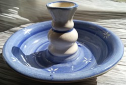 Account Closure-03.24! Folk candlestick with plate! 16X7cm