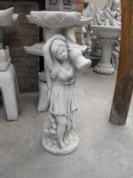 Water Barrel Girl Jug with Fountain Bubbling Stone Sculpture 70cm Garden Antifreeze Artificial Stone Sculpture