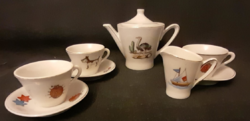 Régi porcelán  játék teás/kávés készlet (játék)