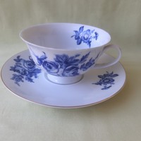 Román porcelán teás-kávés csésze tányérral