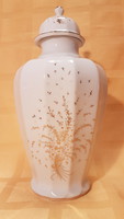 GILDE fedeles porcelán váza, aranyozott virágcsokor motívummal! 26 cm magas