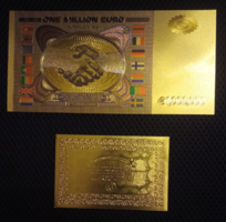 24 kt arany Egymillió euró bankjegy, certifikációval