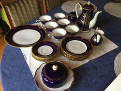 Reichenbach 6 személyes teás, sütis, vagy reggeliző készlet, antik,  23 db-os, fenséges,(lép.alj.)