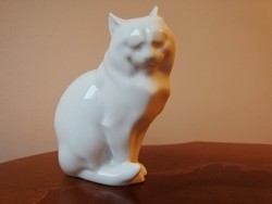 Herendi porcelán cica jelzett figura
