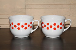 Lubiana (Polish) red polka dot mug / cup (3 dl) - in pairs