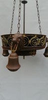 Art Nouveau art and craft figural hand hammered ceiling lamp. Rare, negotiable!