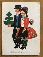 Karácsonyi képeslap - Kecskeméty Károly rajz