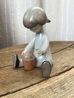 Régi Hollóházi Art deco porcelán kislány figura