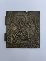 Antik XIX. sz. Deészisz rész Keresztelő Szent Jánost ábrázoló triptichon részlet - CZ