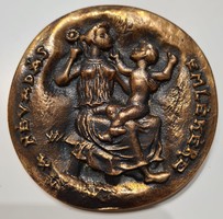 Névadás emlékére  Keresztelő bronz plakett 8 cm Lesenyei Márta
