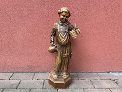 Sör ivó szerzetes pap fa szobor faragvány