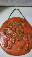 Marked ceramic rider knight wall ornament wall image