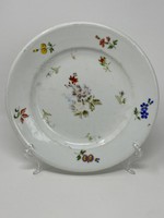Antik Alt Wien virágokkal díszített porcelán tányér 1860-ból- CZ