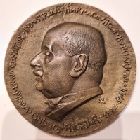 Richter Gedeon bronz plakett 9 cm Jelzett xxx