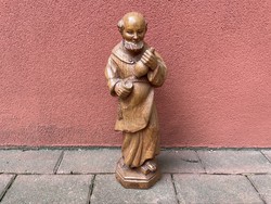 Fa bor ivó szerzetes szobor faragás