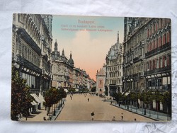 Antik képeslap/fotólap Budapest Eskű út és Kossuth Lajos utca 1914