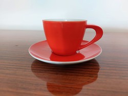 Régi piros Zsolnay porcelán kávés csésze mokkás