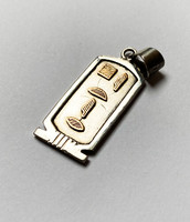 Egyptian silver pendant with gold-plated decoration.