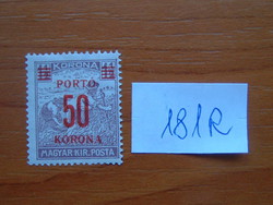 MAGYAR KIR. POSTA 50 / 1- 1/2 KORONA1922-es 1920-1924 felülnyomott 181R