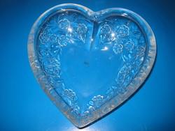Szív alakú szép  kristály tál !