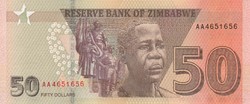Zimbabwe 50 dollár, 2021, UNC bankjegy