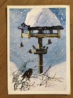 Aranyos Karácsonyi képeslap - Tildy Katalin rajz